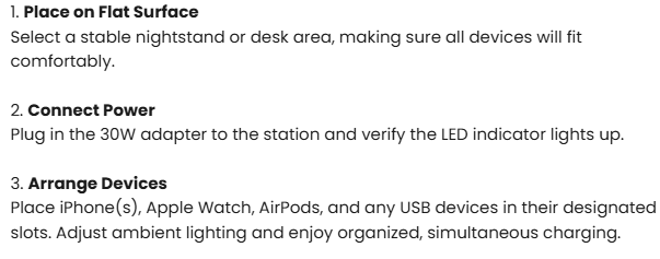 7 in 1 Wireless Charging Station with LED Night Light